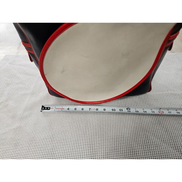 Retro-Inspired Faux-Leather Travel Racquet Bag, Navy Blue, Stylish Unisex Design - Picture 9 of 11